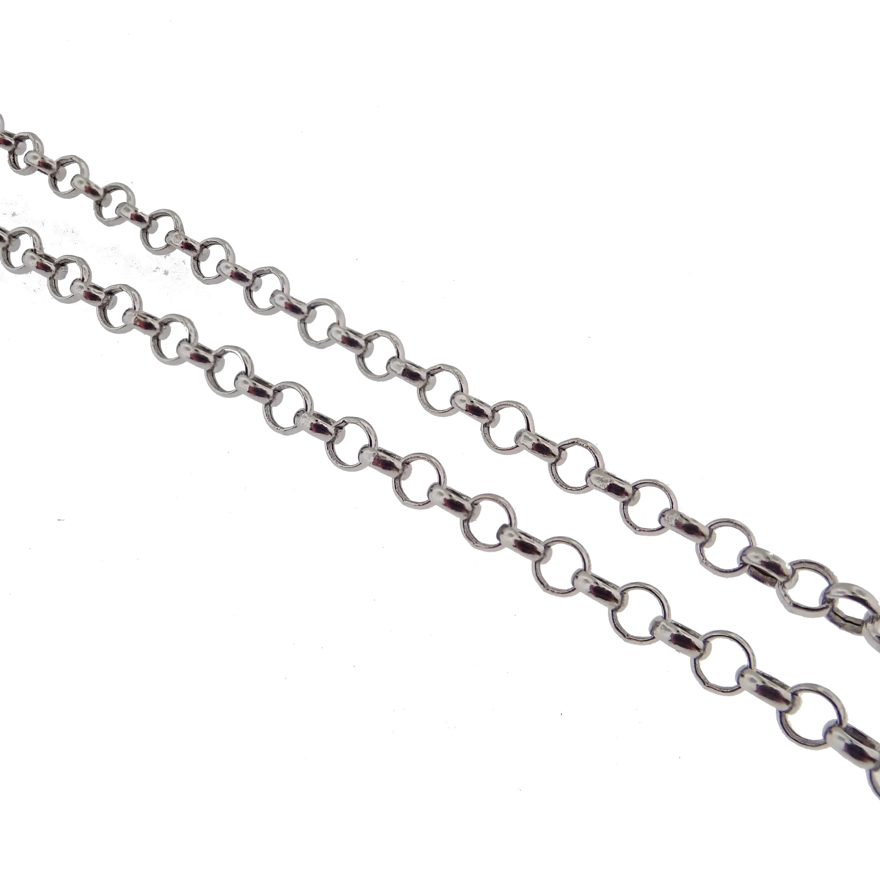 14kt White Rolo Link Chain