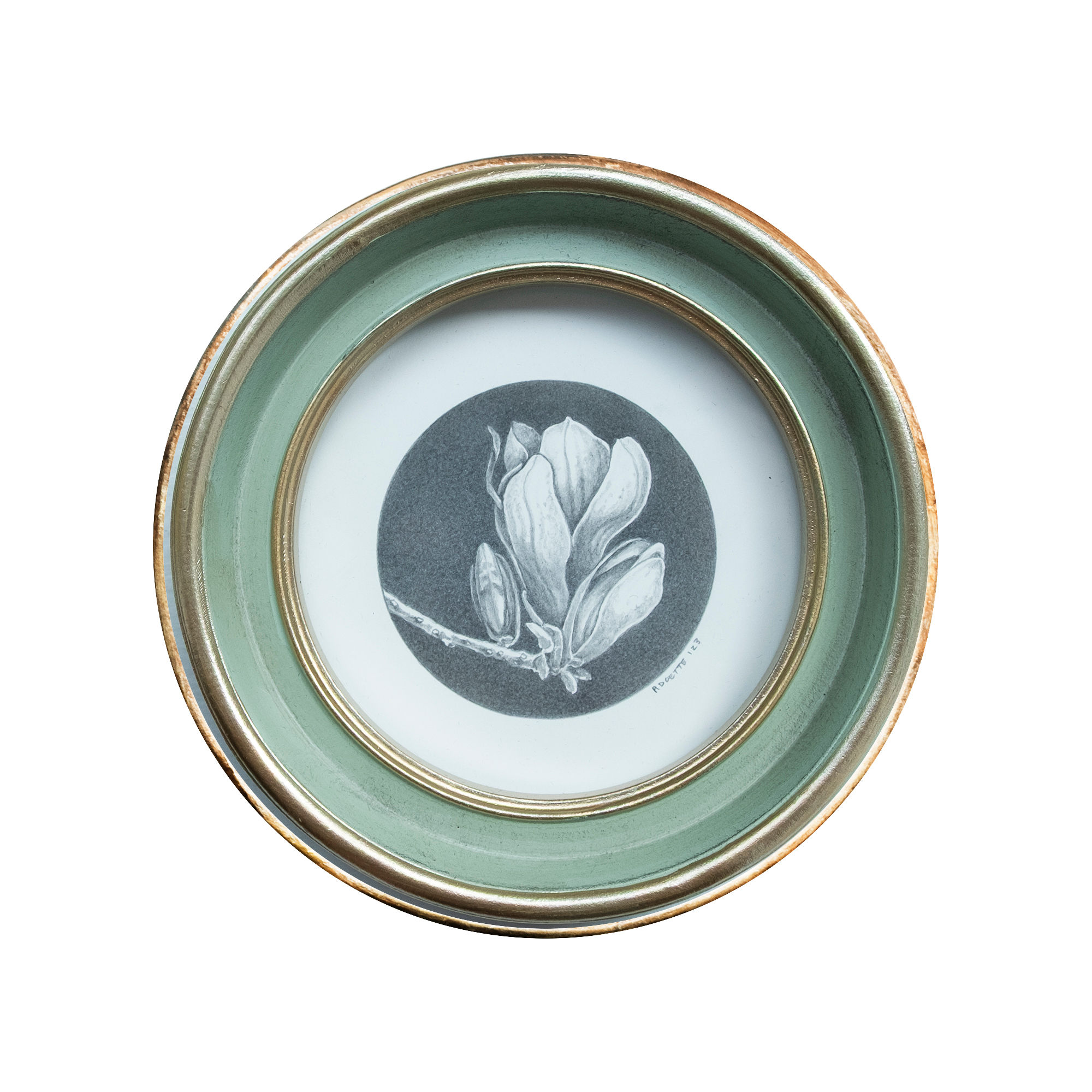 Miniature Framed Drawing No. 123 / Magnolia Flower