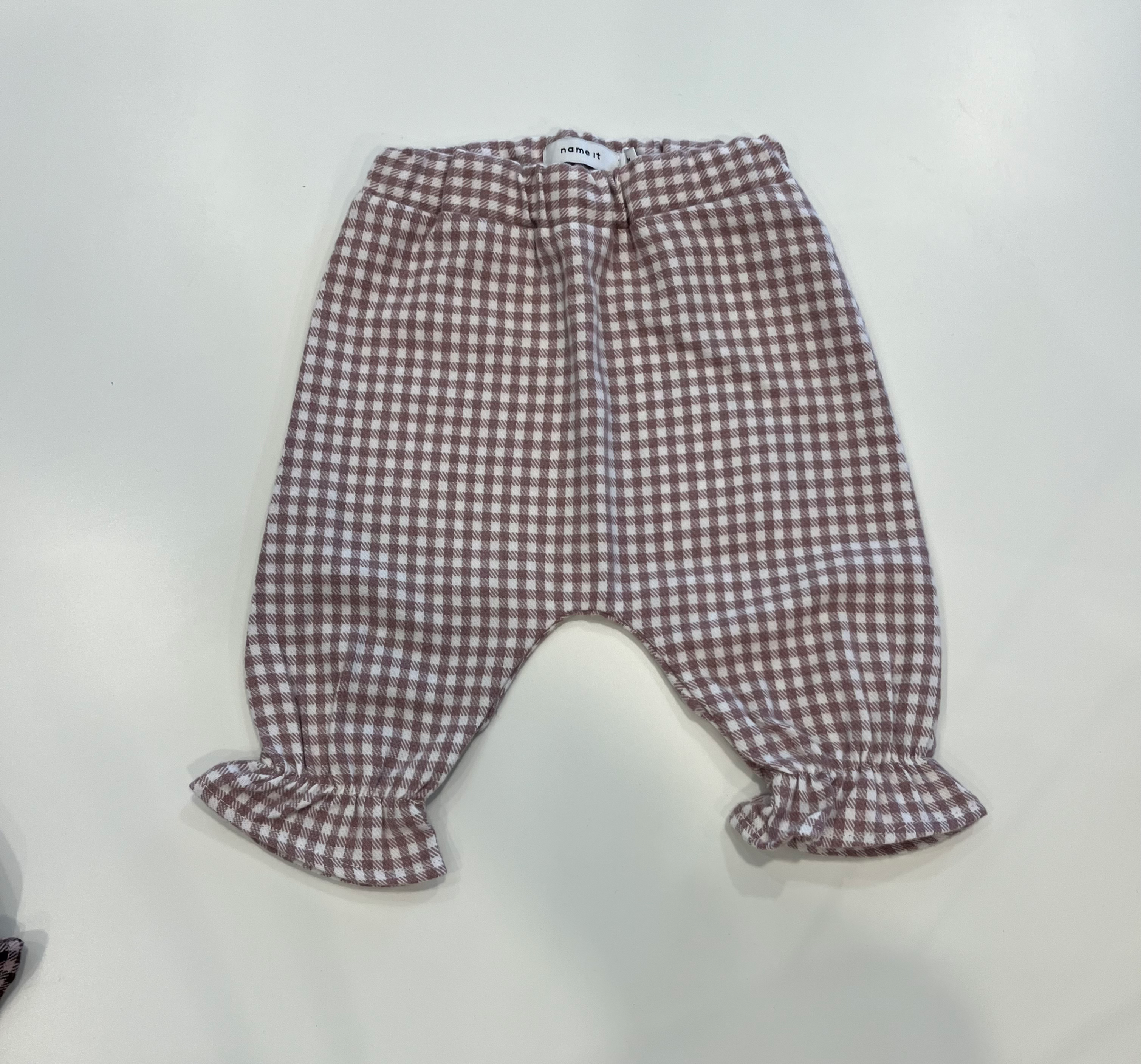 Pantalone in panno rosa e panna Name it