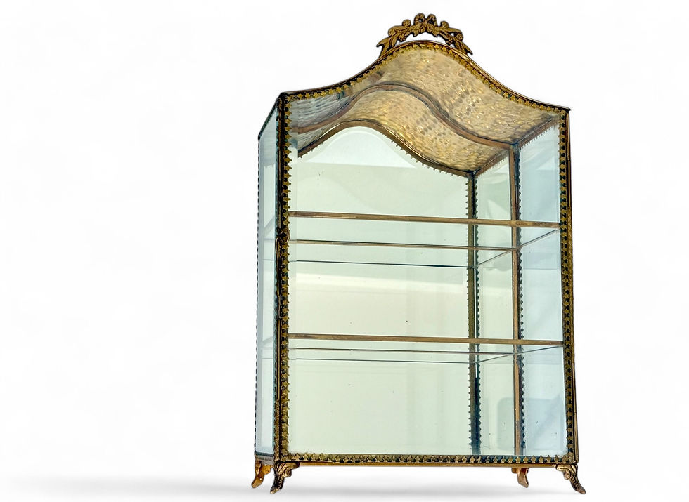 Thumbnail: Glass Vitrine Cabinet with intricate gold accents. A timeless design piece