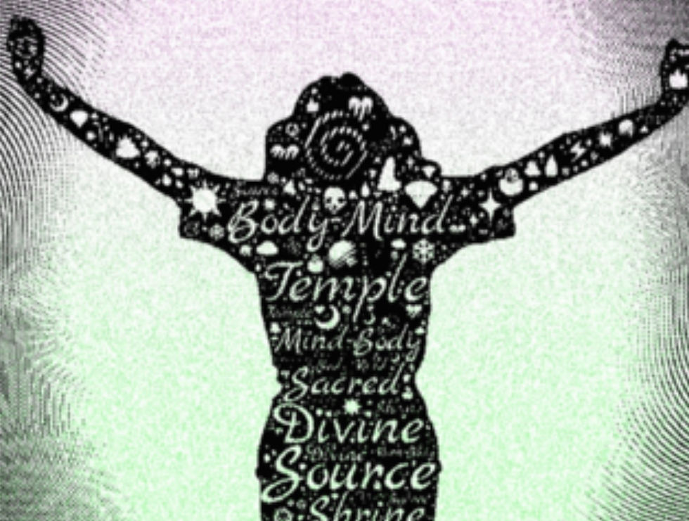 a silhouette of a person with her arms raised
