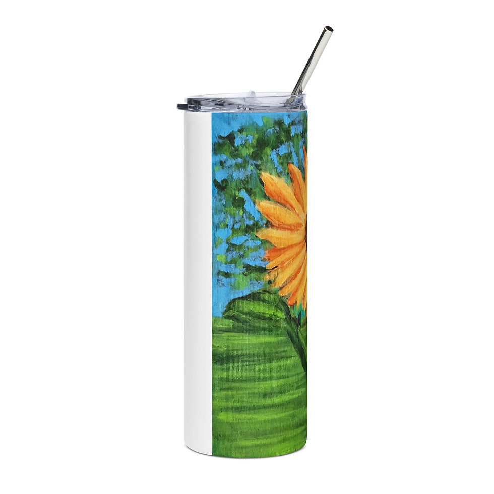Thumbnail: A Solitary Sunflower 2 Stainless steel tumbler