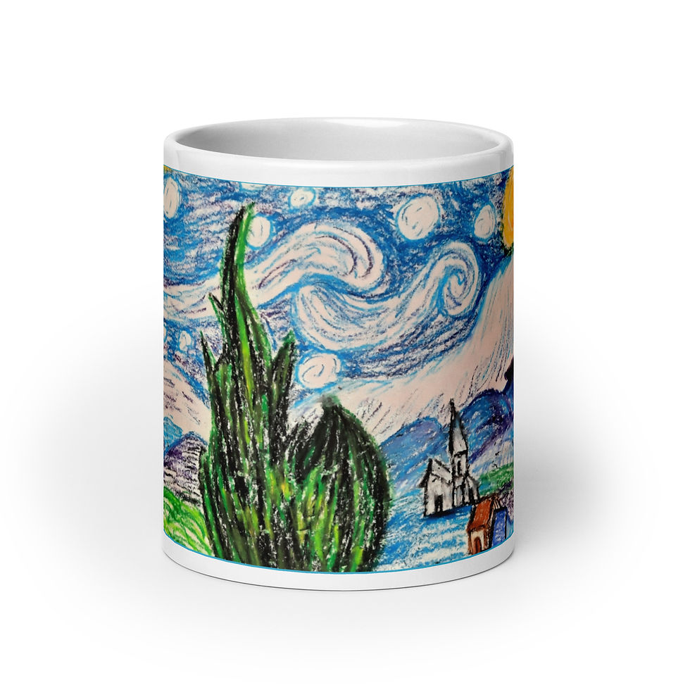 Thumbnail: Anna's Starry Night White glossy mug