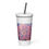 Thumbnail: Abstract Rose Patterns Insulated tumbler with a straw