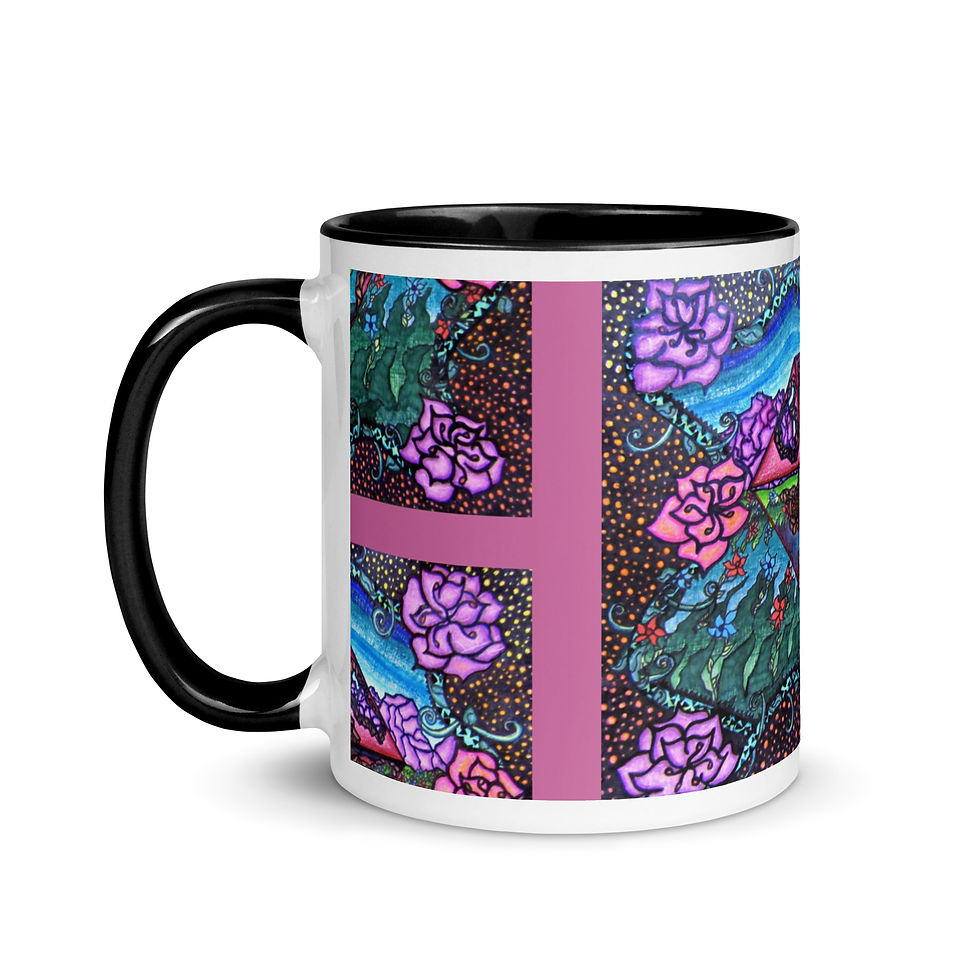 Thumbnail: Diamonds and Roses Mug with Color Inside