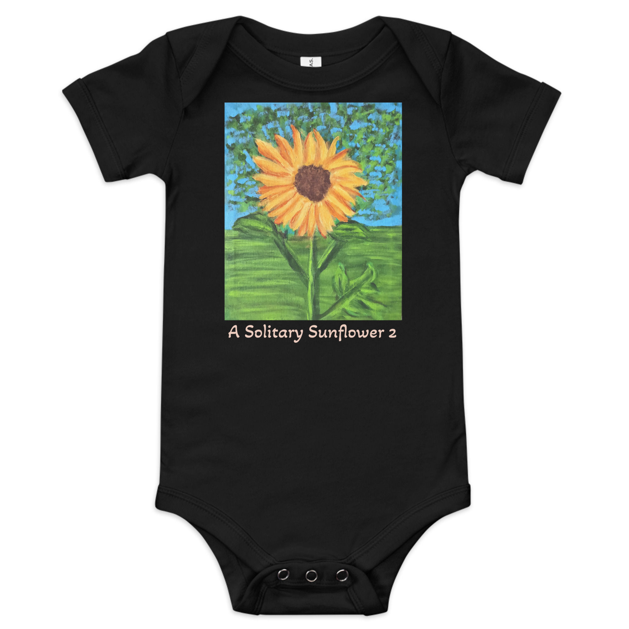 A Solitary Sunflower 2 Baby short sleeve one piece