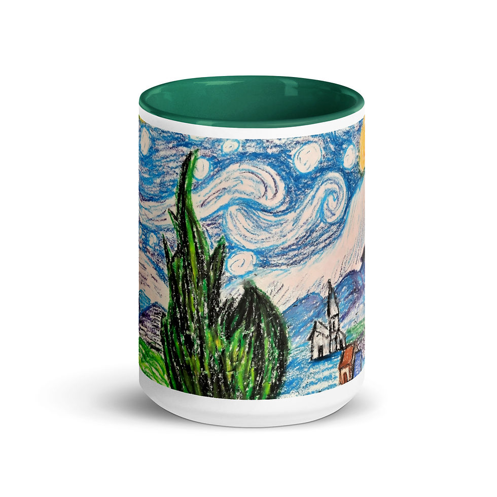 Miniatura: Anna's Starry Night Mug with Color Inside