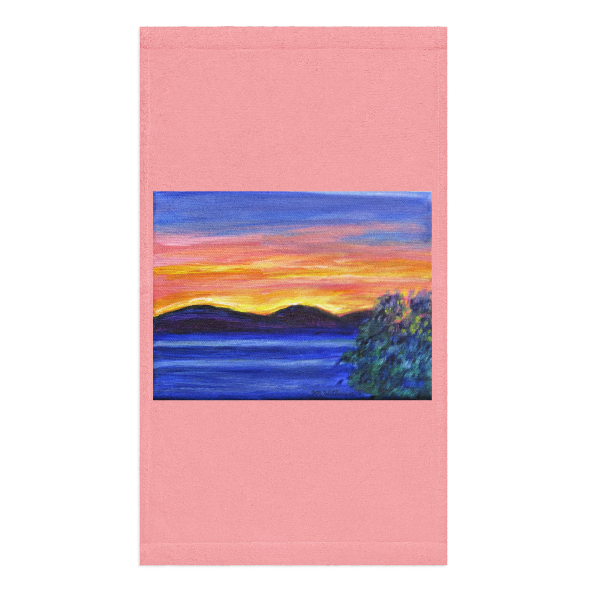 Sunset over Snowy Range Hand towel