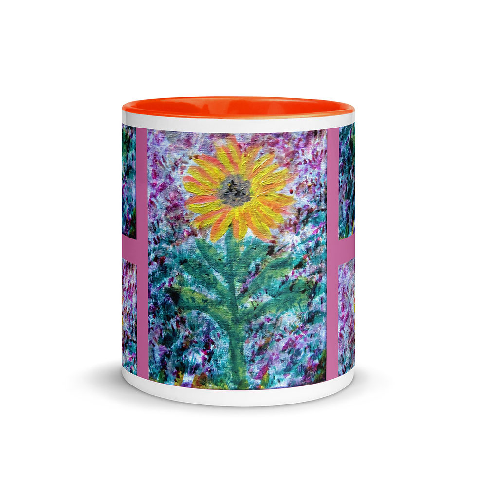Thumbnail: A Solitary Sunflower 1 Mug with Color Inside