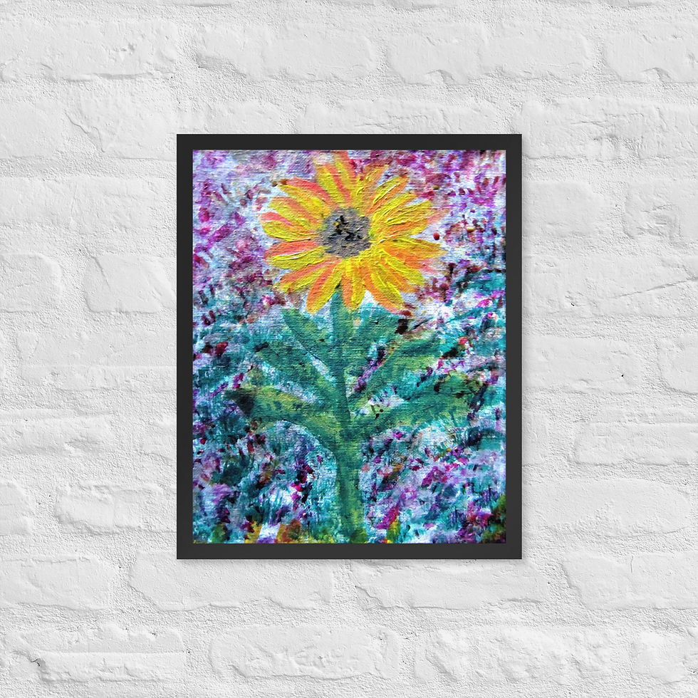 Miniatura: A Solitary Sunflower 1 Framed poster