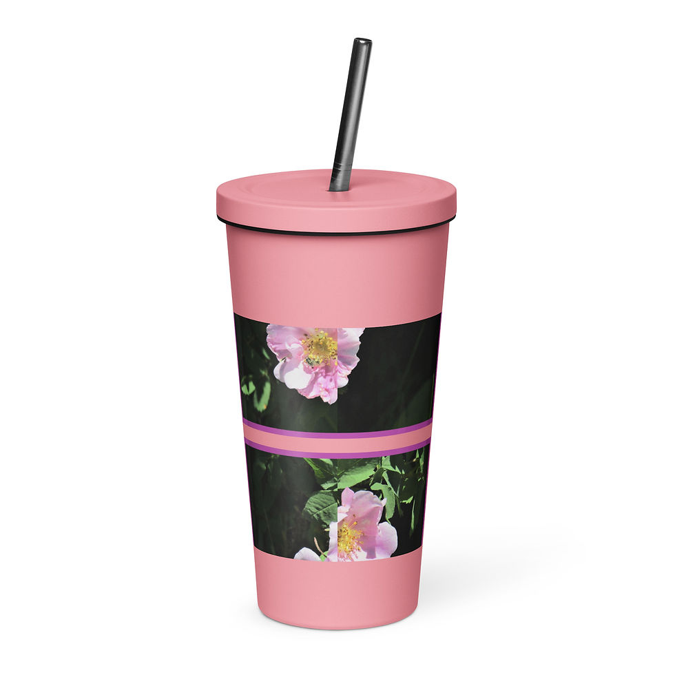Thumbnail: Wonderful Wildflowers 2 Insulated tumbler with a straw
