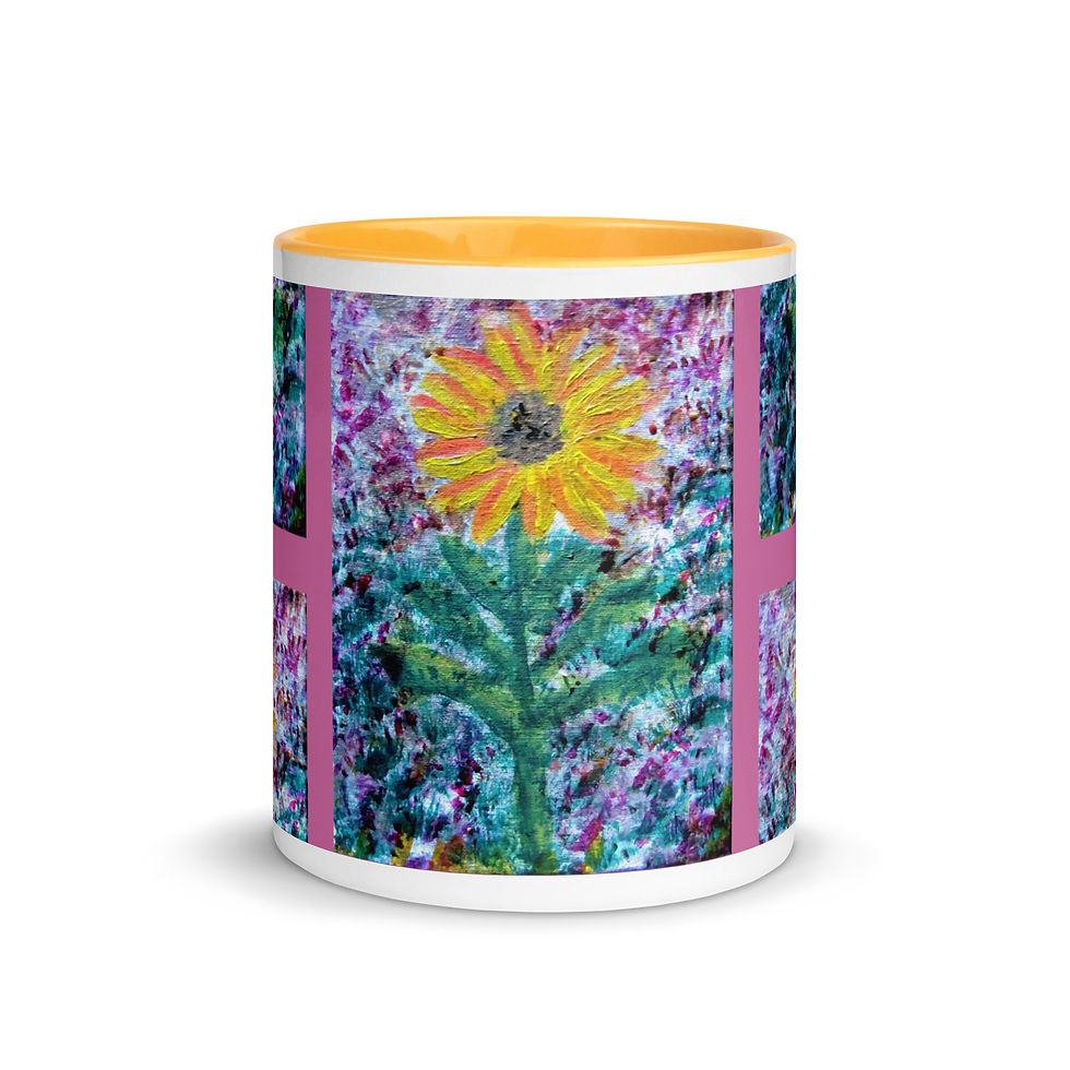 Thumbnail: A Solitary Sunflower 1 Mug with Color Inside