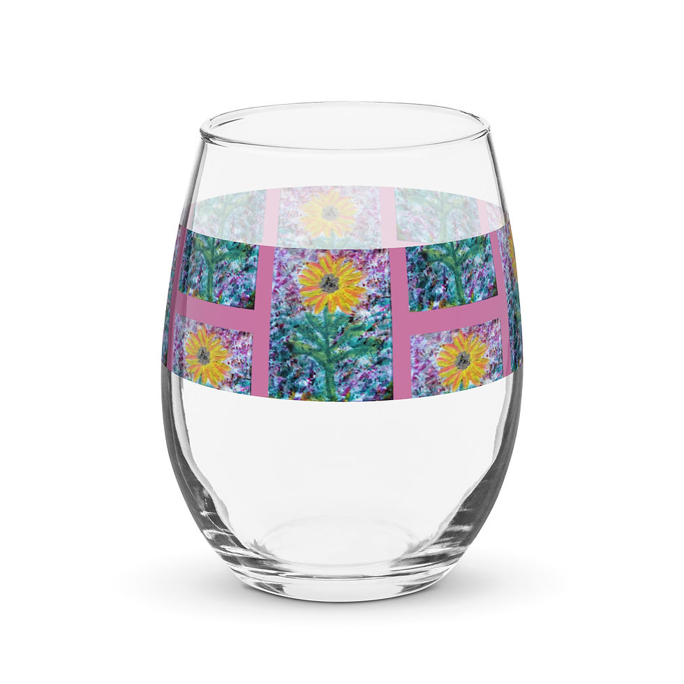 Thumbnail: A Solitary Sunflower 1 Stemless wine glass