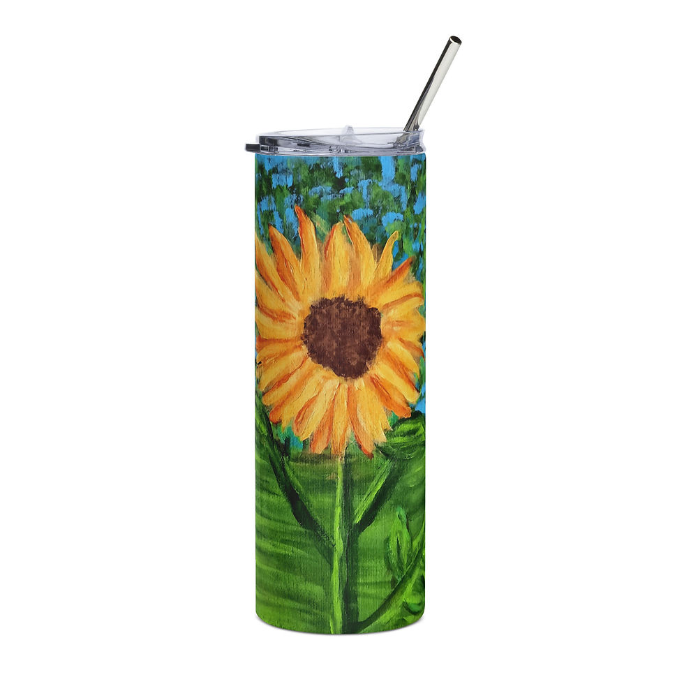 Thumbnail: A Solitary Sunflower 2 Stainless steel tumbler