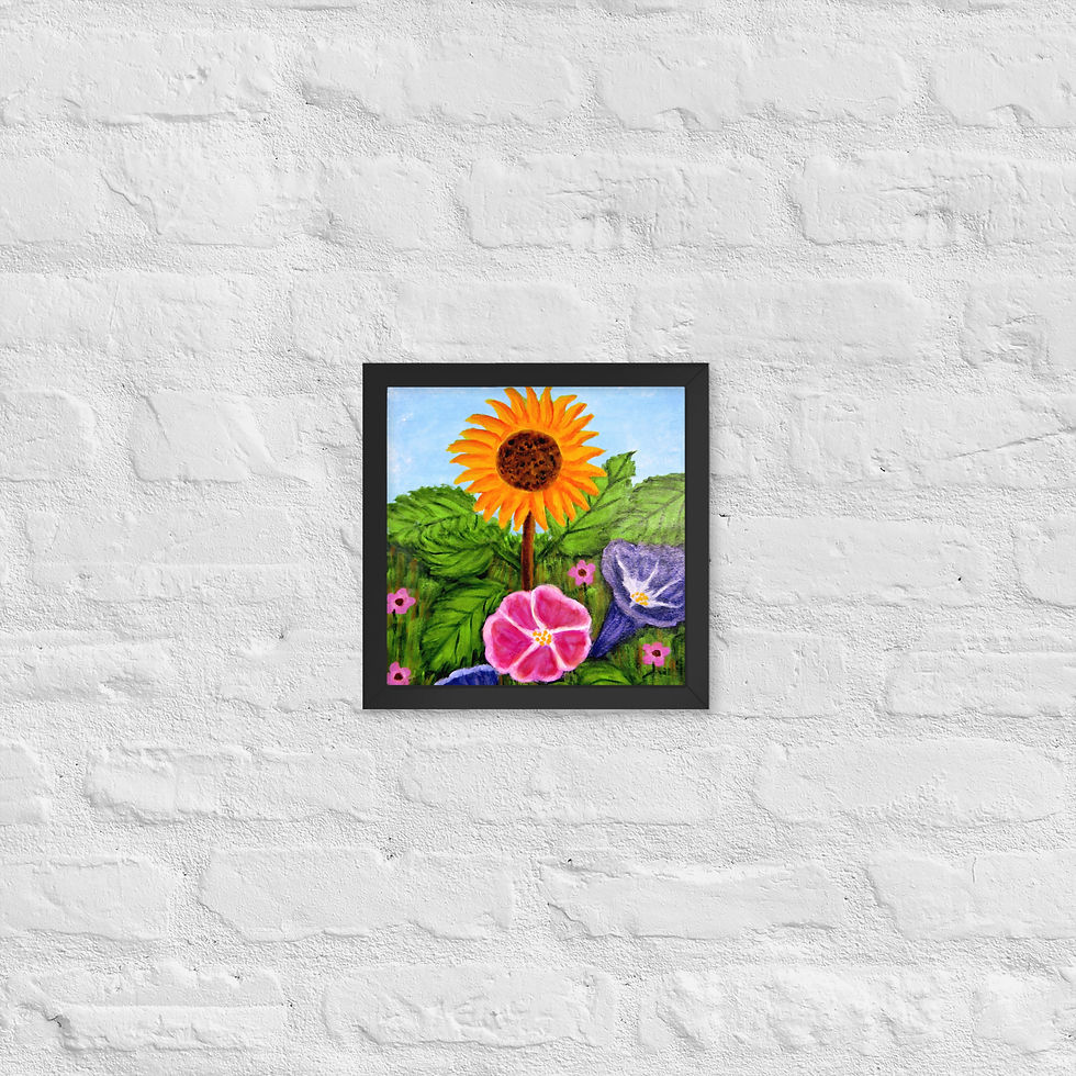 Miniatura: A Solitary Sunflower 3 Framed poster