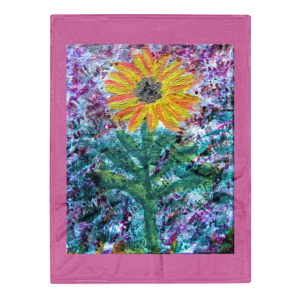 Miniatura: A Solitary Sunflower 1 Throw Blanket