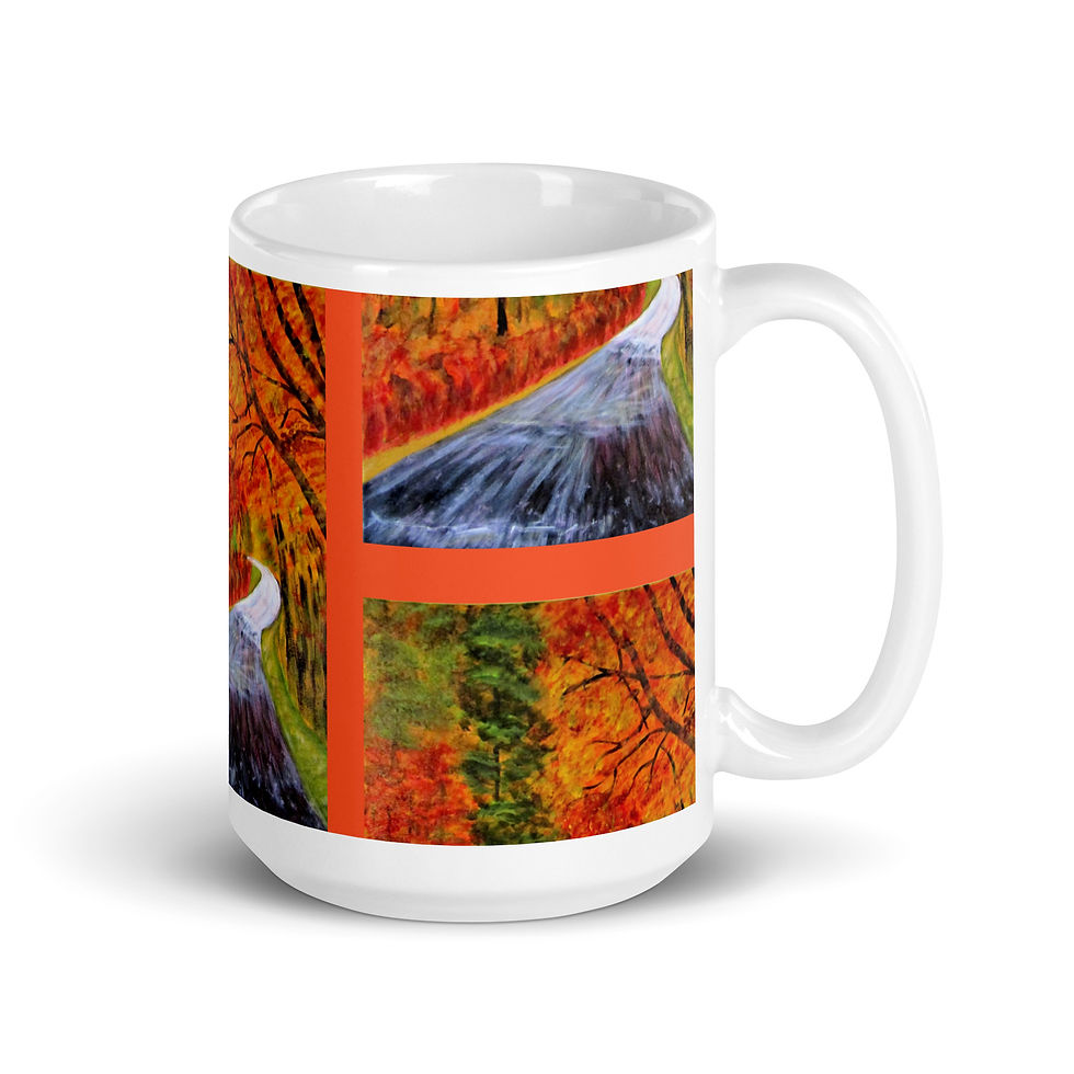 Miniatura: The Road Not Taken White glossy mug