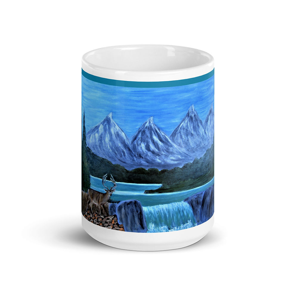Thumbnail: Magnificent Mountains White glossy mug