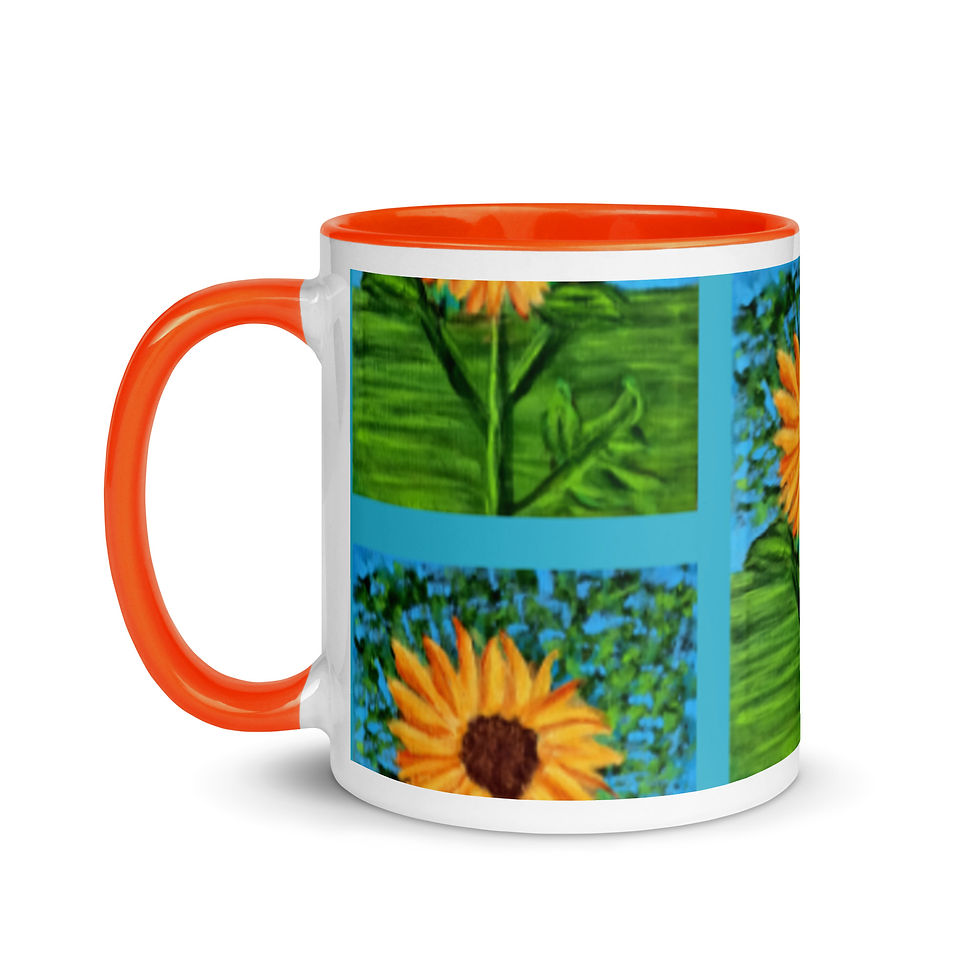 Miniatura: A Solitary Sunflower 2 Mug with Color Inside