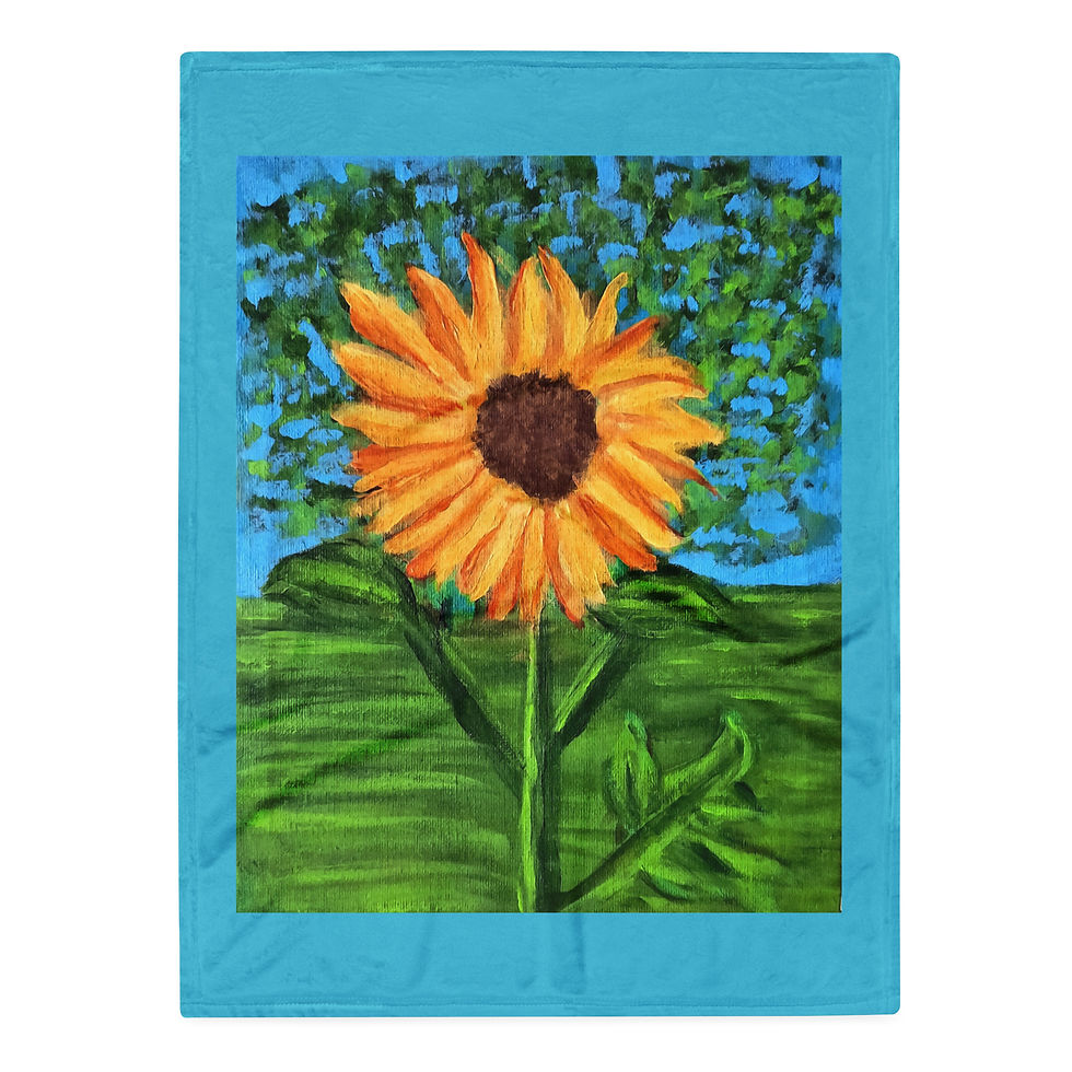 Thumbnail: A Solitary Sunflower 2 Throw Blanket