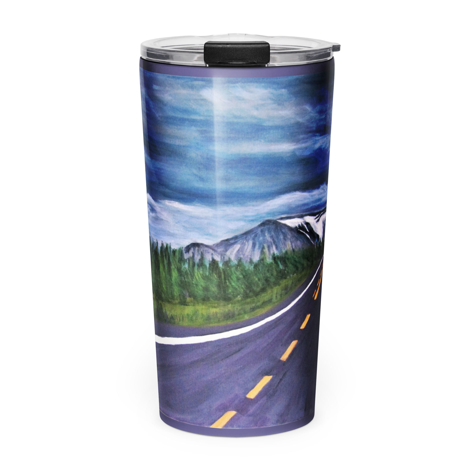 The Road Taken Tapered stainless steel tumbler