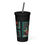 Miniatura: Christmas Candle 1 Insulated tumbler with a straw