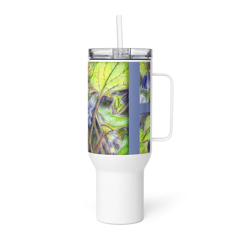 Thumbnail: Smoky Mountain Violets Travel mug with a handle