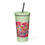 Thumbnail: Floral Abstraction 1 Insulated tumbler with a straw
