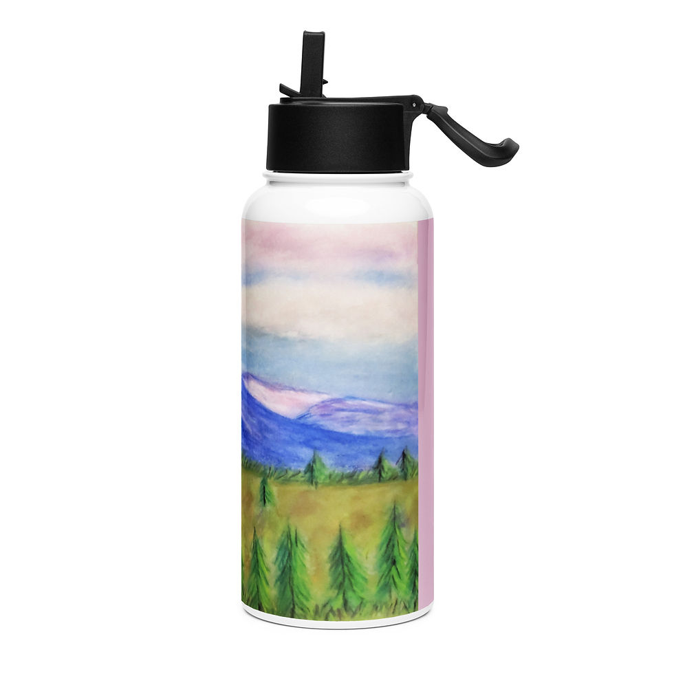 Thumbnail: Laramie Peak Lavender Stainless steel water bottle with a straw lid