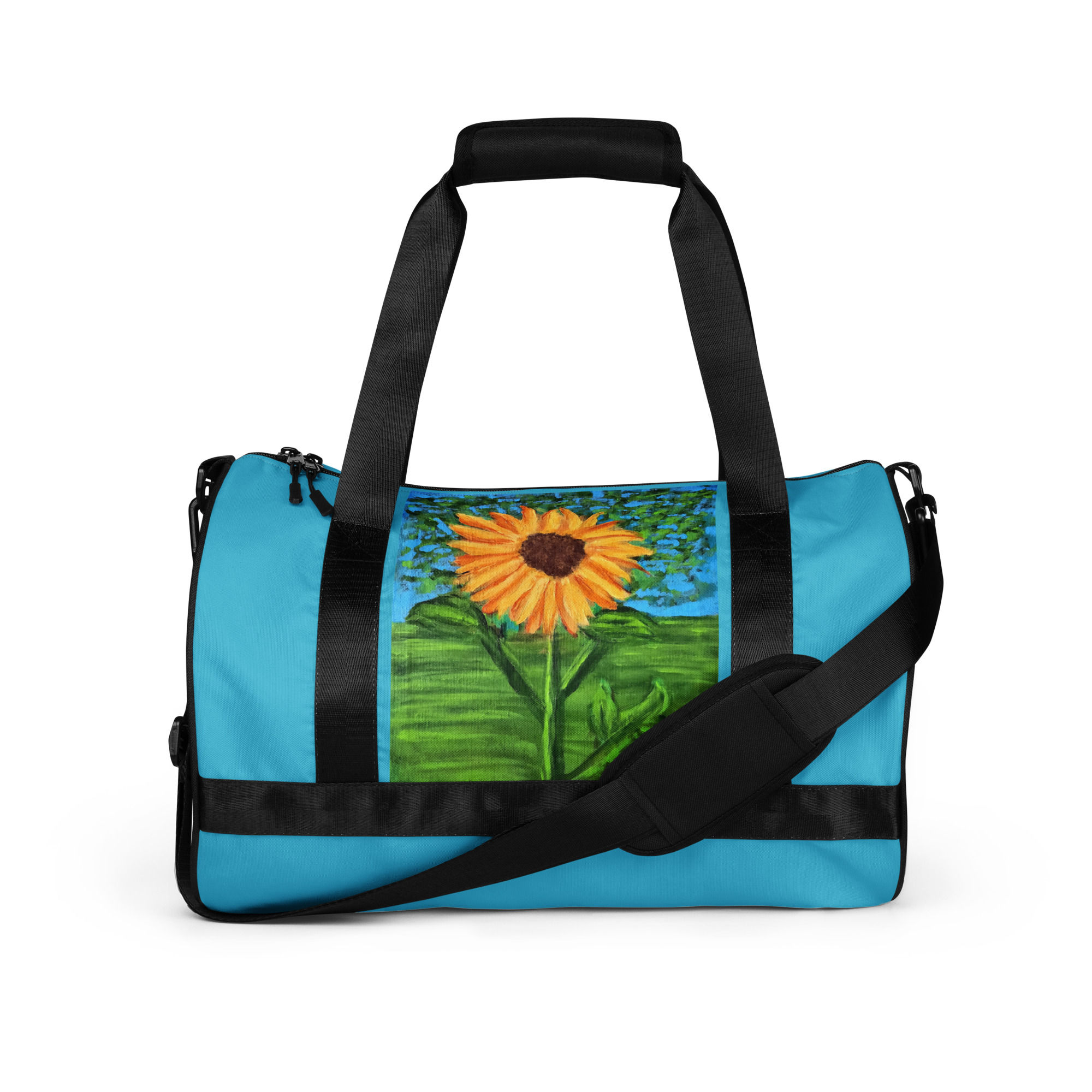 A Solitary Sunflower 2 All-over print gym bag