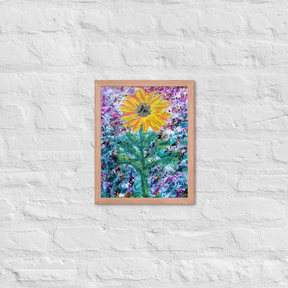 Miniatura: A Solitary Sunflower 1 Framed poster