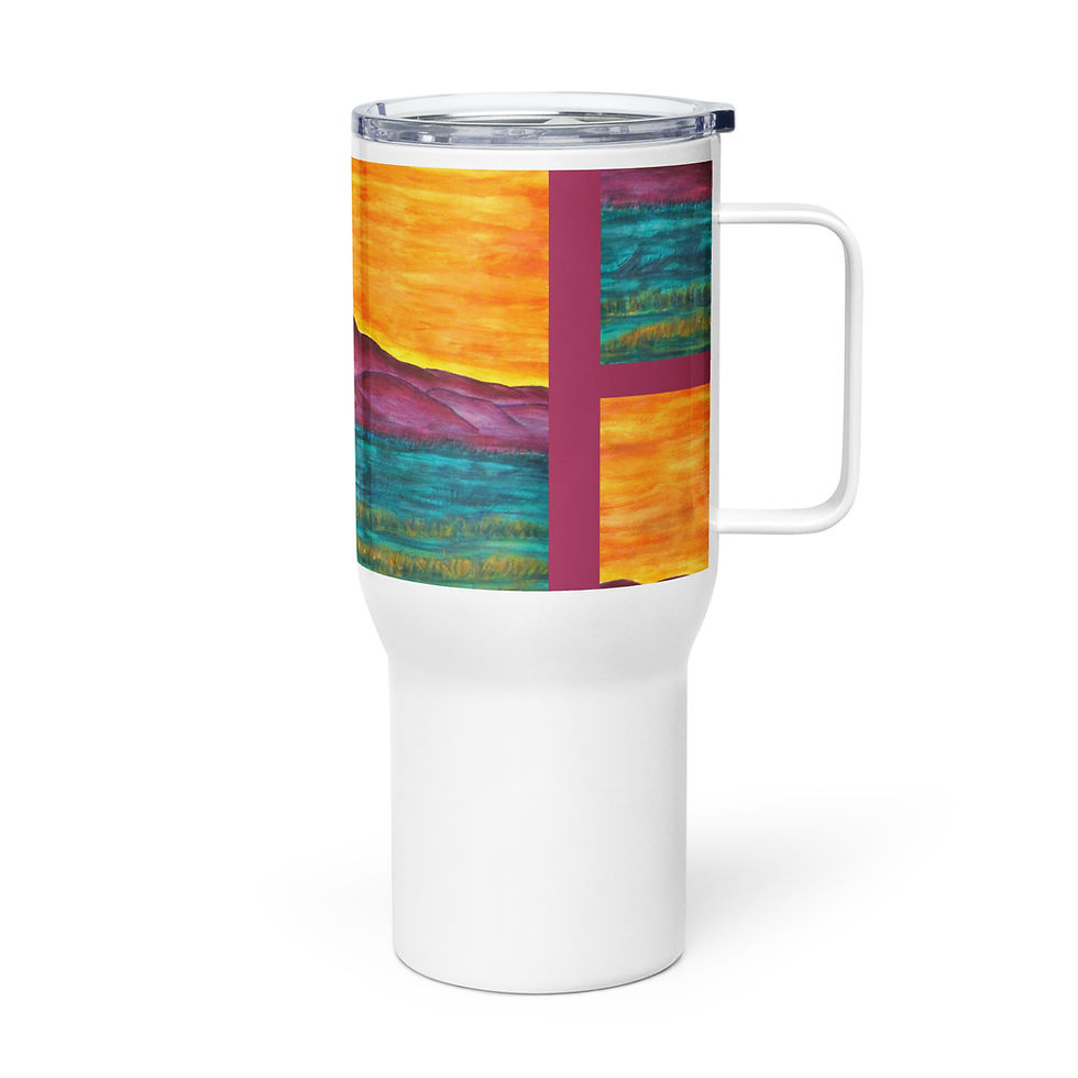 Thumbnail: Laramie Peak Sunset Travel mug with a handle