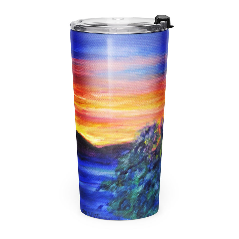 Thumbnail: Sunset over Snowy Range Tapered stainless steel tumbler