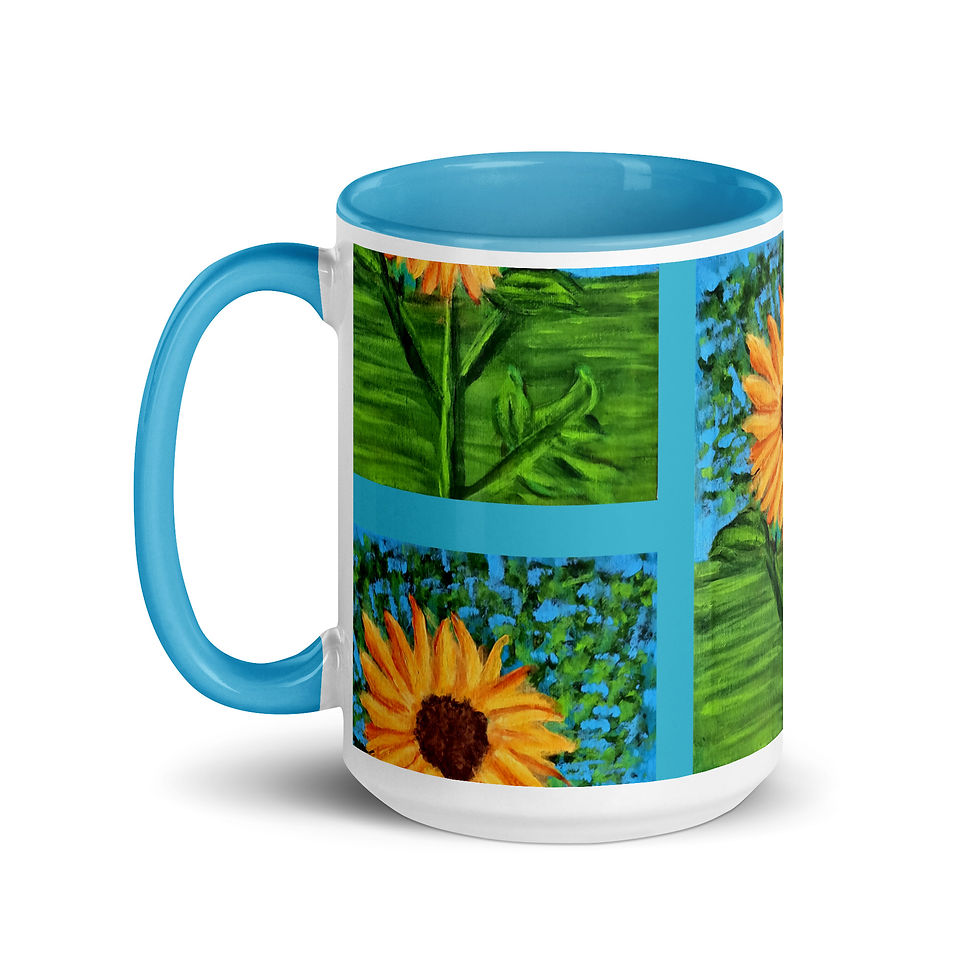 Miniatura: A Solitary Sunflower 2 Mug with Color Inside