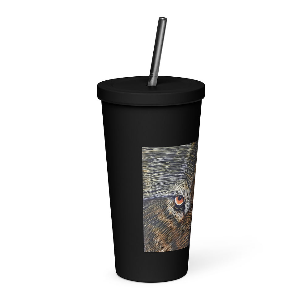 Thumbnail: Watchful Eyes Insulated tumbler with a straw