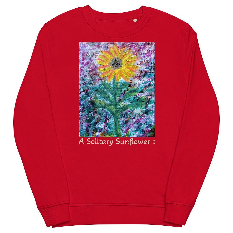 Miniatura: A Solitary Sunflower 1 Unisex organic sweatshirt