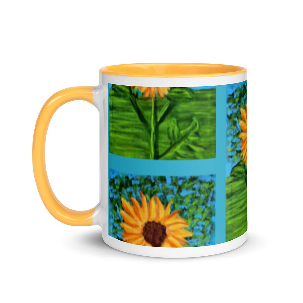 Thumbnail: A Solitary Sunflower 2 Mug with Color Inside