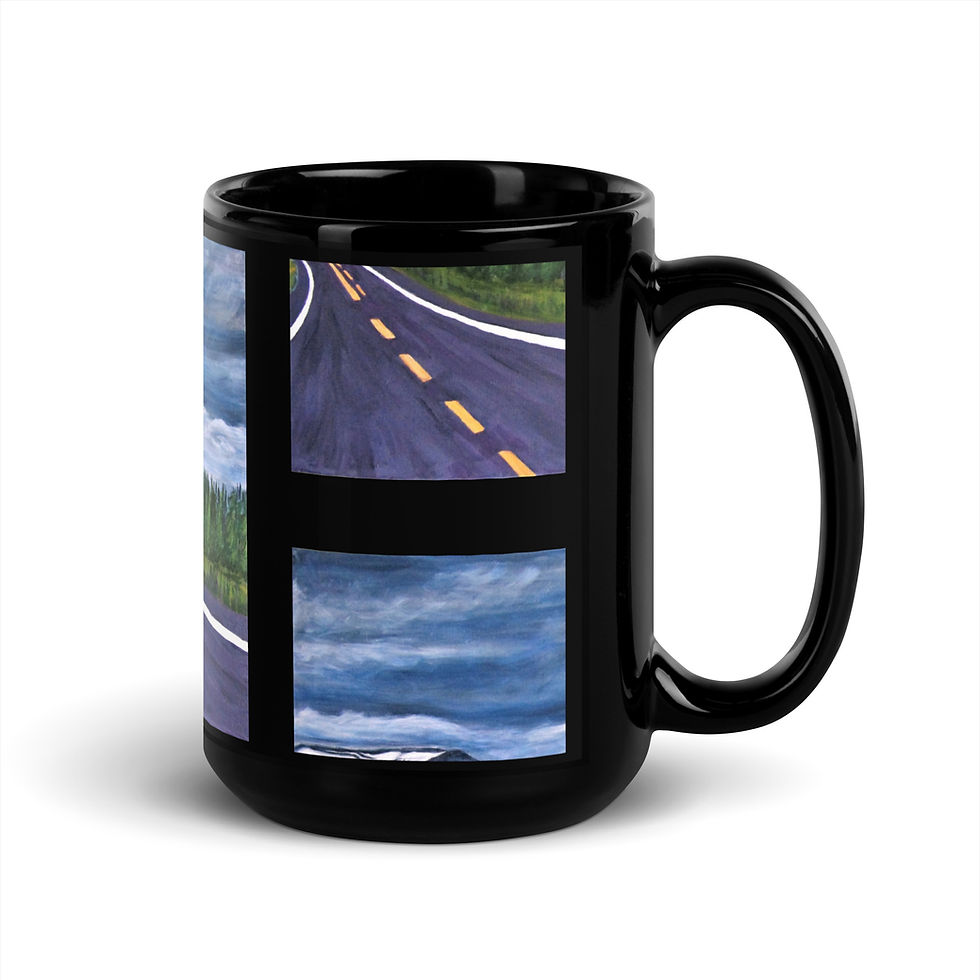 Miniatura: The Road Taken Black Glossy Mug