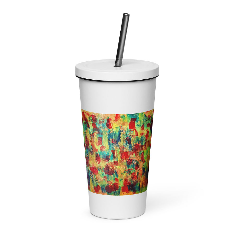 Thumbnail: Visions of Summer Insulated tumbler with a straw