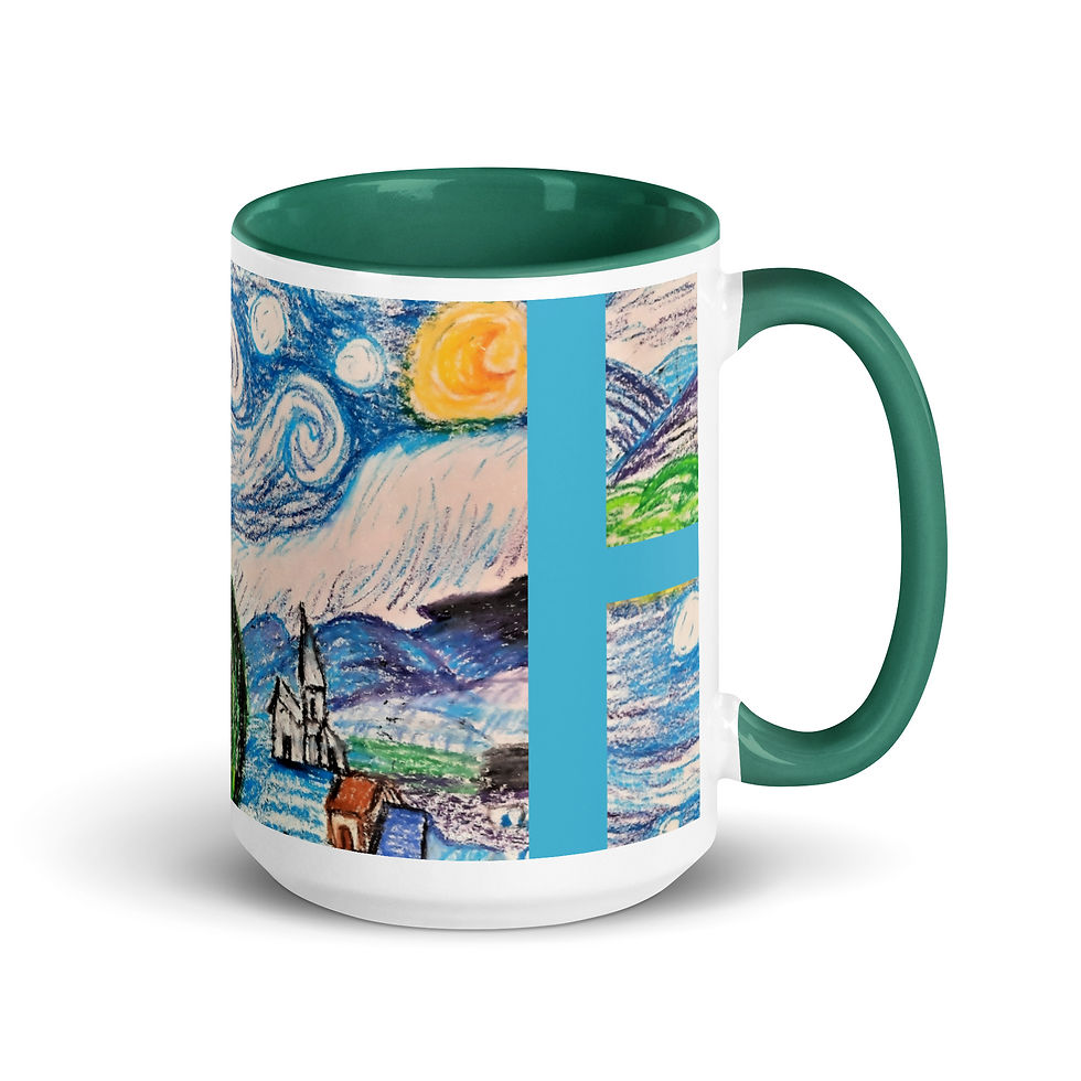 Miniatura: Anna's Starry Night Mug with Color Inside