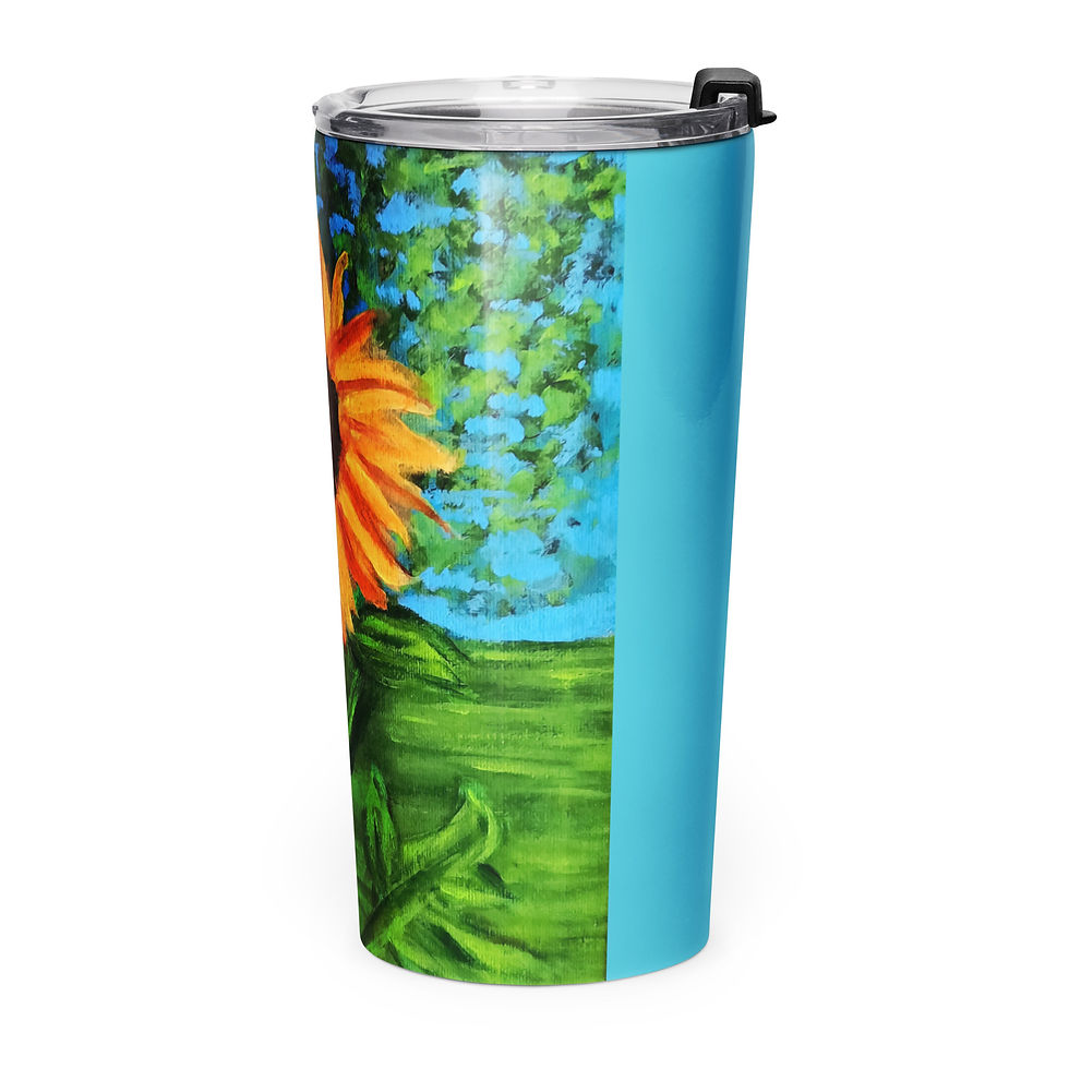 Miniatura: A Solitary Sunflower 2 Tapered stainless steel tumbler