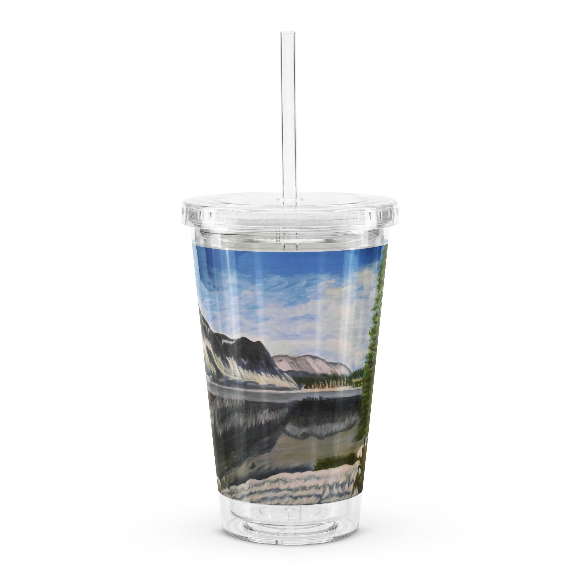 Lovely Lake Marie Clear plastic tumbler
