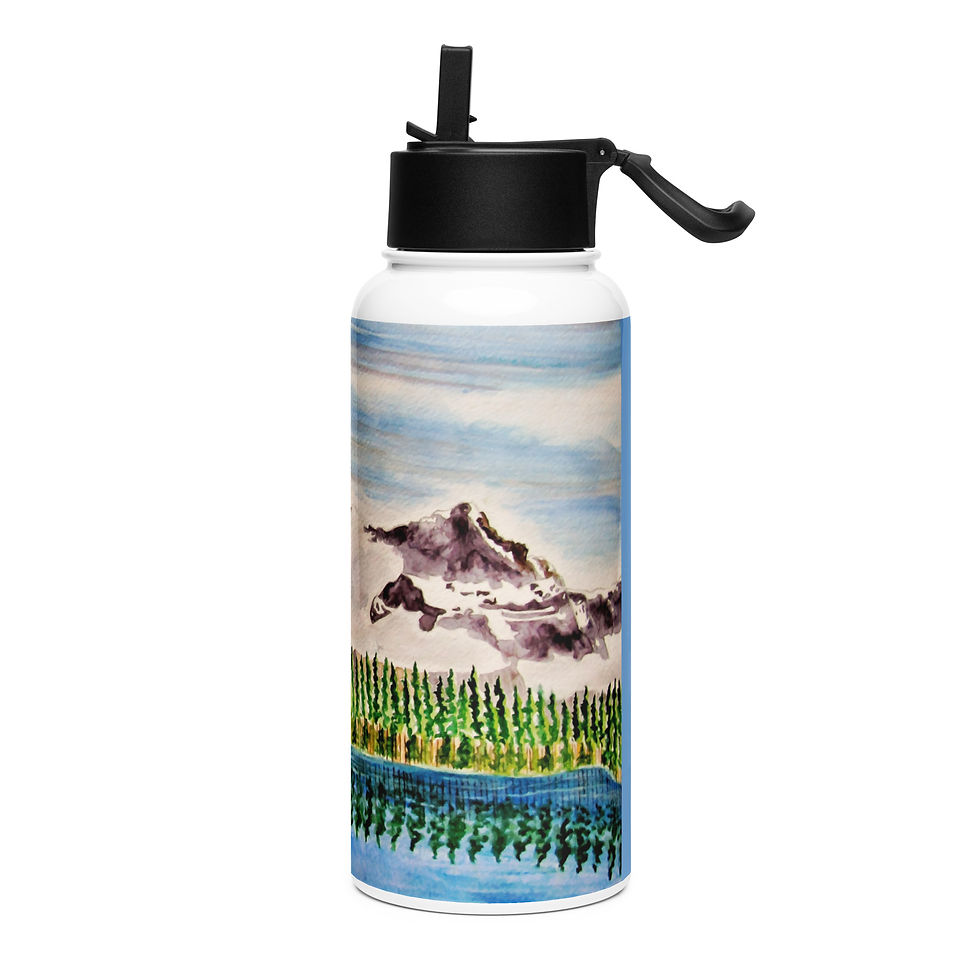 Thumbnail: Alpine Majesty Stainless steel water bottle with a straw lid