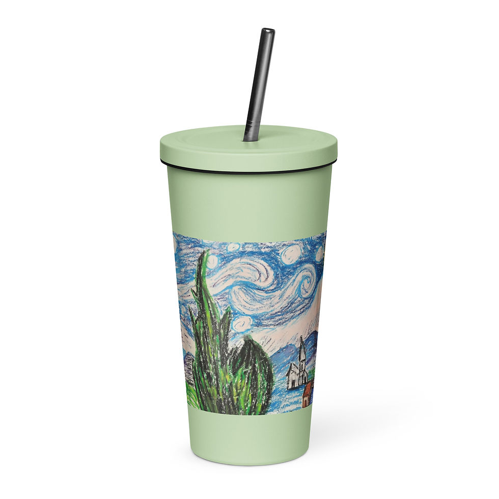 Miniatura: Anna's Starry Night Insulated tumbler with a straw