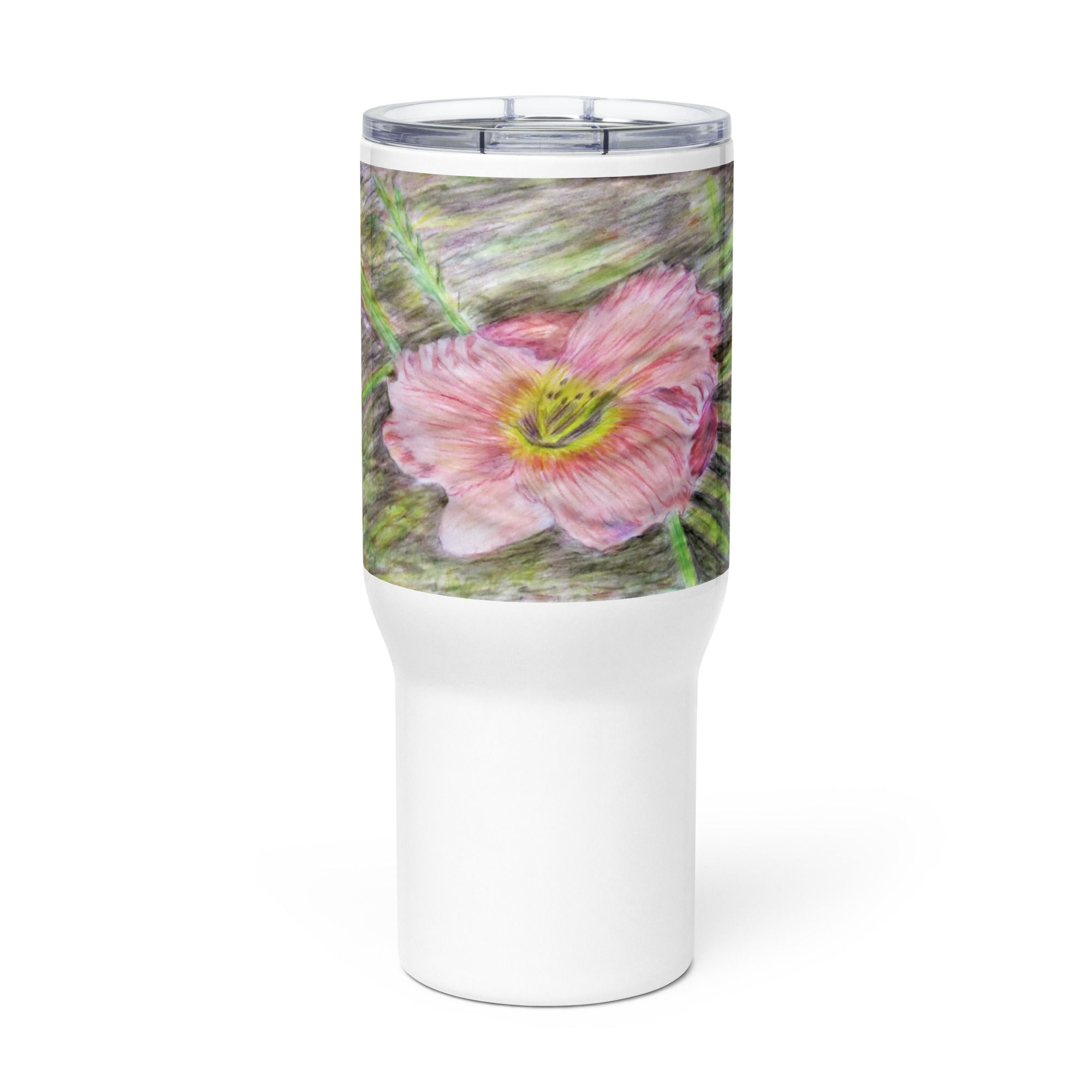 Daylily Delight Travel mug with a handle