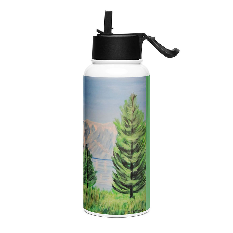 Thumbnail: Jackson Lake Summer Stainless steel water bottle with a straw lid