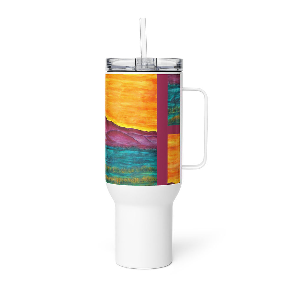Thumbnail: Laramie Peak Sunset Travel mug with a handle