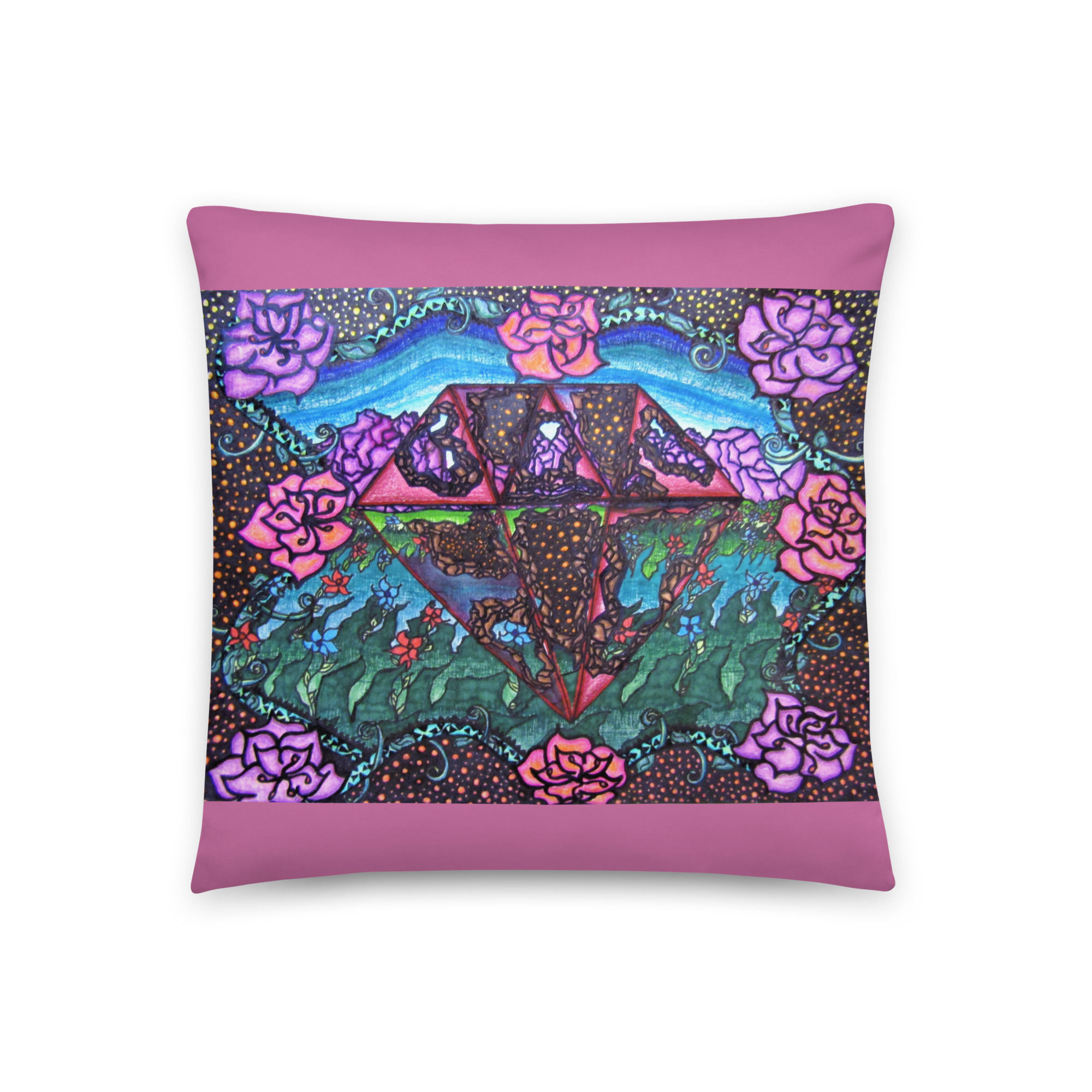 Diamonds and Roses Basic Pillow