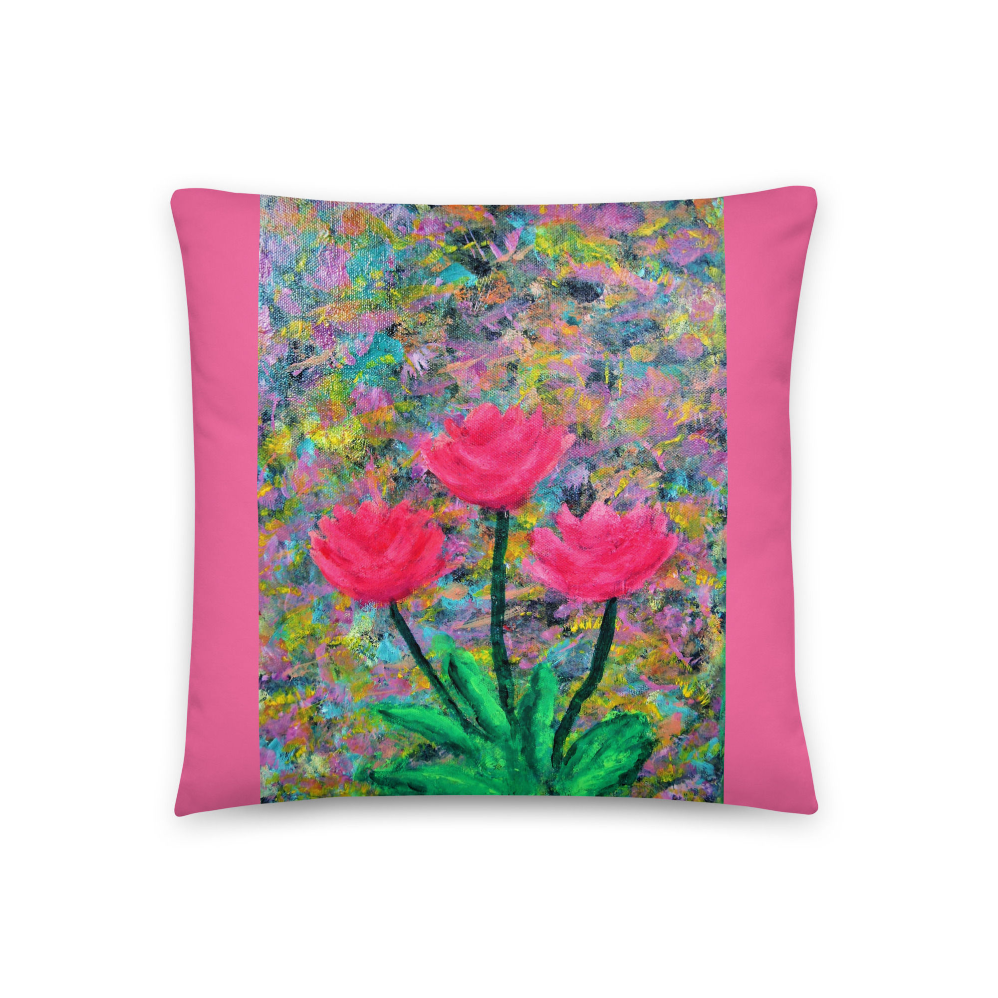 Abstract Rose Mosaic Basic Pillow