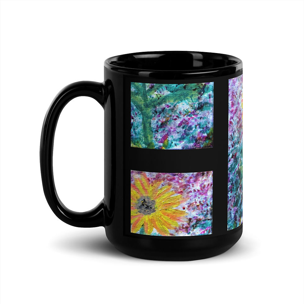 Thumbnail: A Solitary Sunflower 1 Black Glossy Mug
